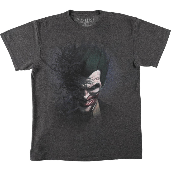 INJUSTICE BATMAN Joker Movie T-Shirt (Men's Size M) cotton Charcoal Vintage Second Hand