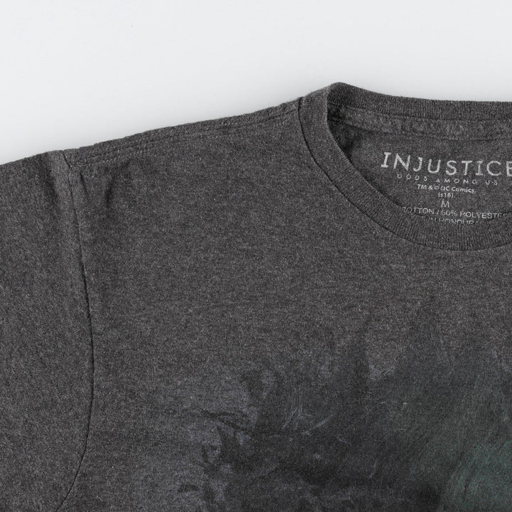 INJUSTICE BATMAN Joker Movie T-Shirt (Men's Size M) cotton Charcoal Vintage Second Hand