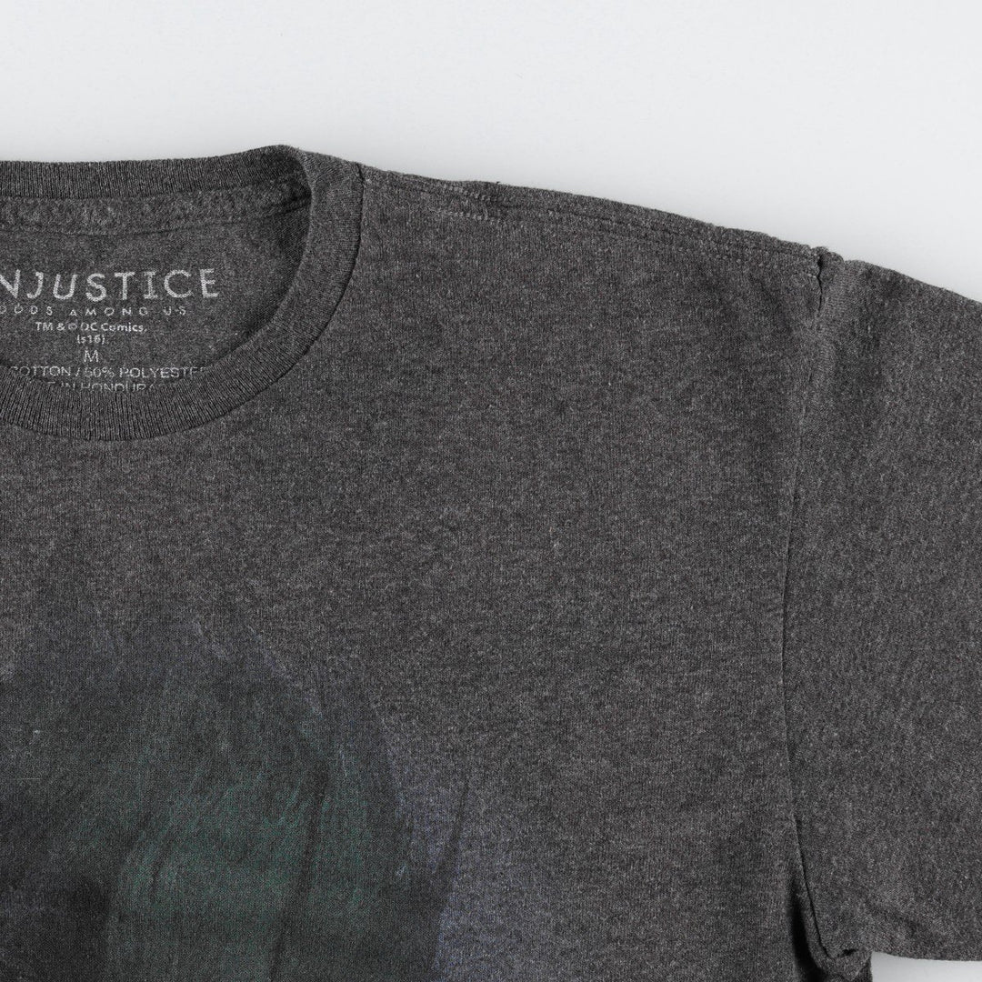 INJUSTICE BATMAN Joker Movie T-Shirt (Men's Size M) cotton Charcoal Vintage Second Hand