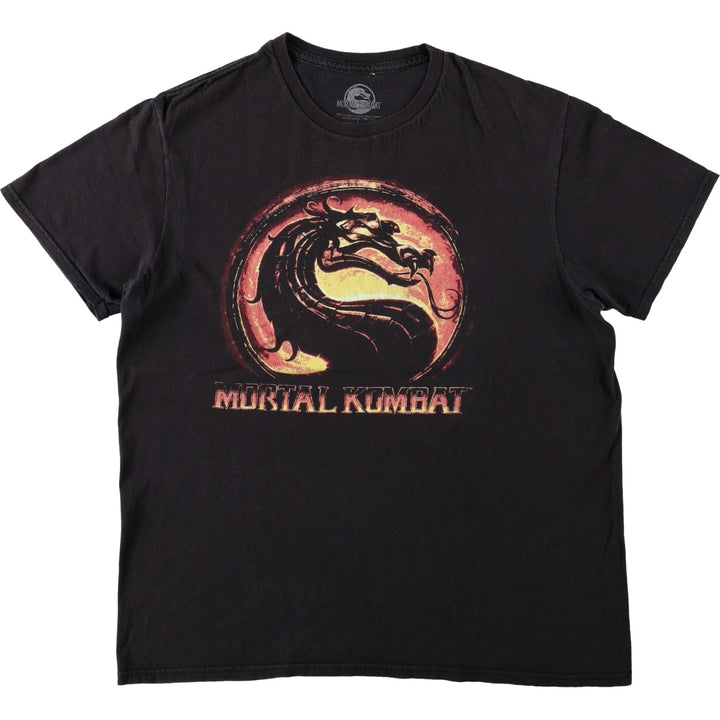 MORTAL KOMBAT Anime Character Print T-Shirt (Men's Size L) cotton black type Vintage Second Hand