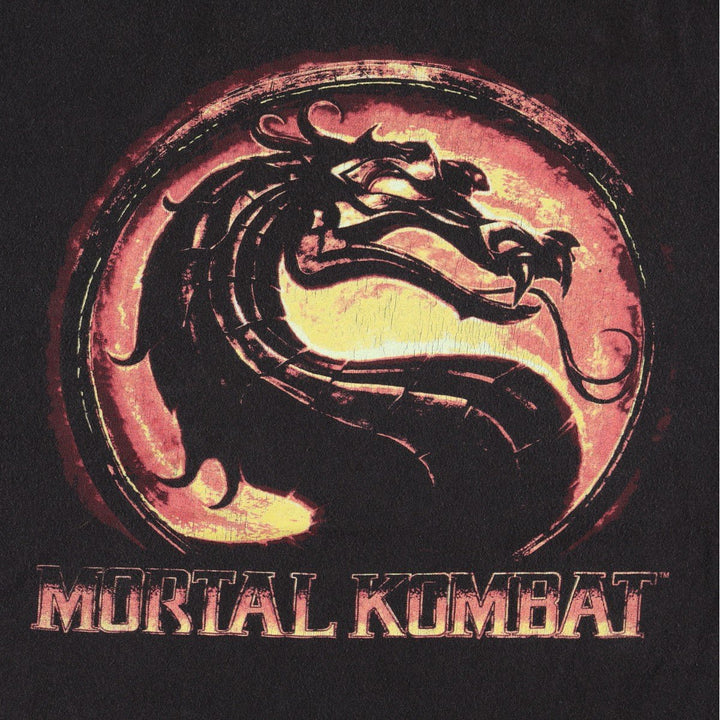 MORTAL KOMBAT Anime Character Print T-Shirt (Men's Size L) cotton black type Vintage Second Hand