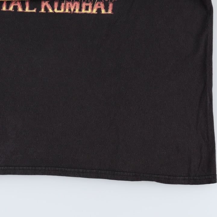 MORTAL KOMBAT Anime Character Print T-Shirt (Men's Size L) cotton black type Vintage Second Hand