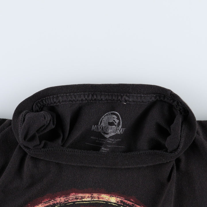 MORTAL KOMBAT Anime Character Print T-Shirt (Men's Size L) cotton black type Vintage Second Hand