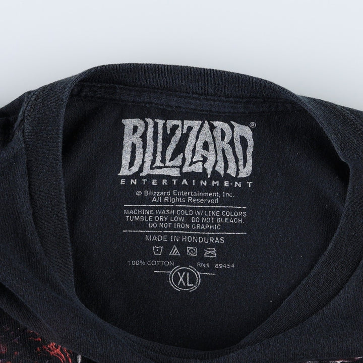 BLIZZARD ENTERTAINMENT World of Warcraft Cataclysm Anime Character Print T-Shirt (Men's XL equivalent) cotton black type Vintage Second Hand