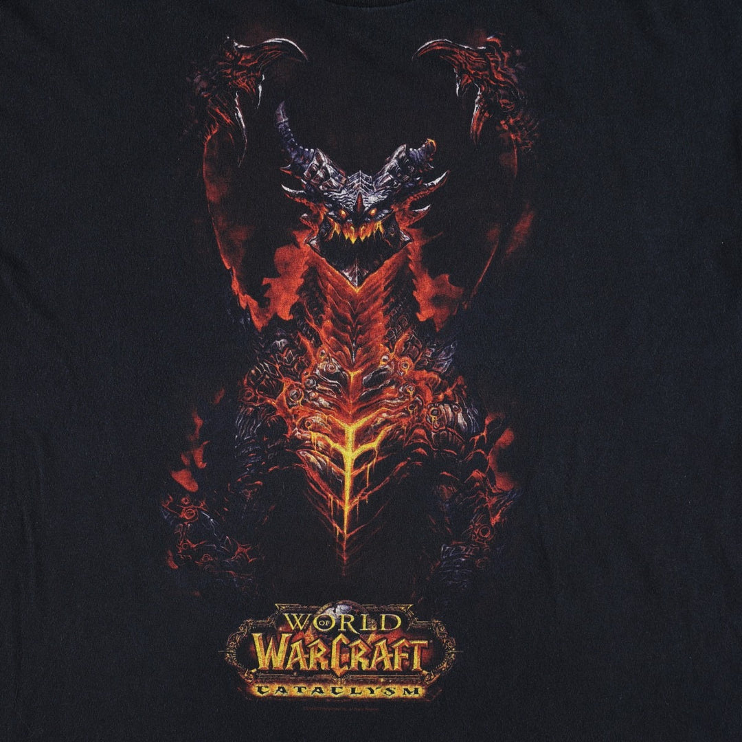 BLIZZARD ENTERTAINMENT World of Warcraft Cataclysm Anime Character Print T-Shirt (Men's XL equivalent) cotton black type Vintage Second Hand