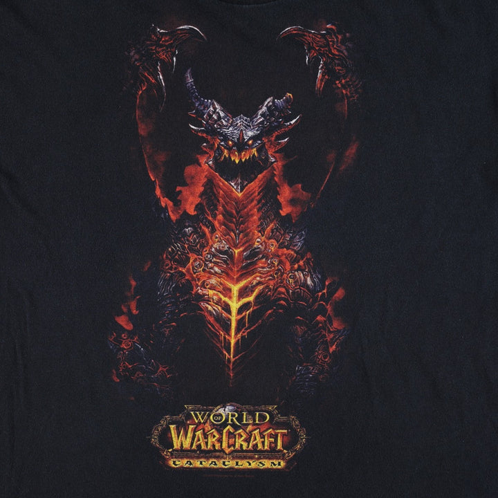 BLIZZARD ENTERTAINMENT World of Warcraft Cataclysm Anime Character Print T-Shirt (Men's XL equivalent) cotton black type Vintage Second Hand