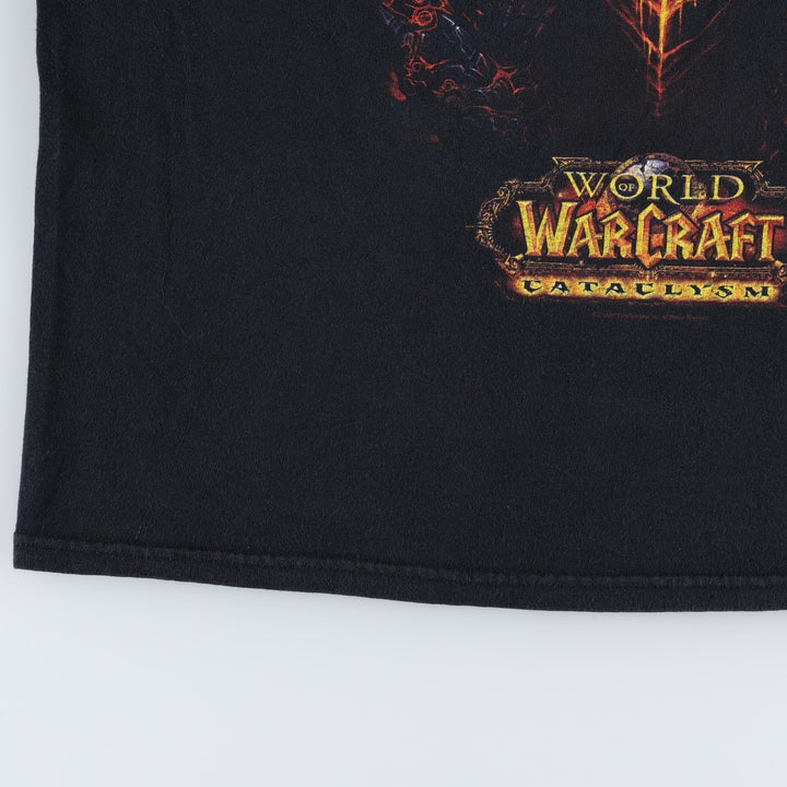 BLIZZARD ENTERTAINMENT World of Warcraft Cataclysm Anime Character Print T-Shirt (Men's XL equivalent) cotton black type Vintage Second Hand