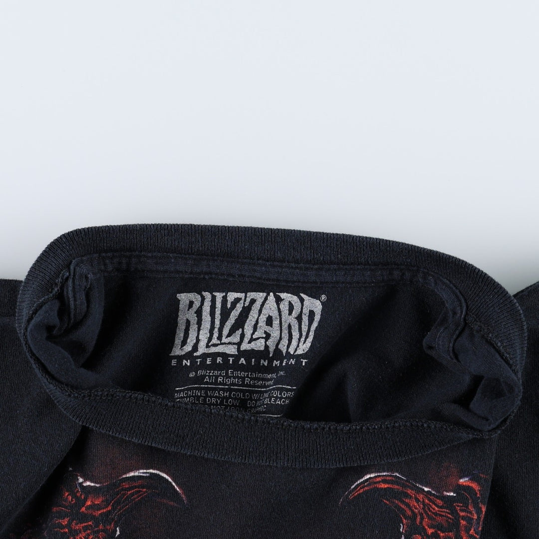 BLIZZARD ENTERTAINMENT World of Warcraft Cataclysm Anime Character Print T-Shirt (Men's XL equivalent) cotton black type Vintage Second Hand