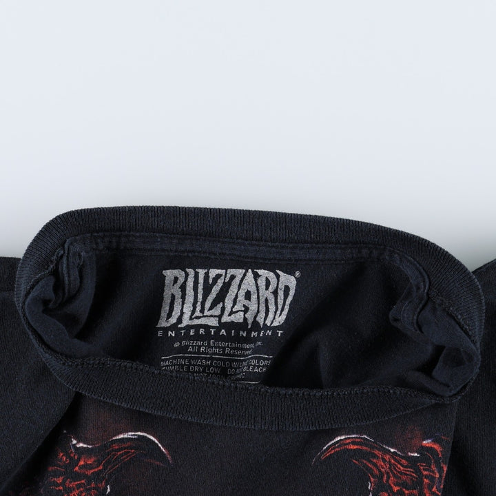 BLIZZARD ENTERTAINMENT World of Warcraft Cataclysm Anime Character Print T-Shirt (Men's XL equivalent) cotton black type Vintage Second Hand
