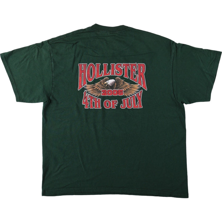 2000'S Delta Eagle Pattern Fire Pattern Motorcycle T-Shirt, Men's Size XL (approx.) cotton Green type dark green Vintage Second Hand