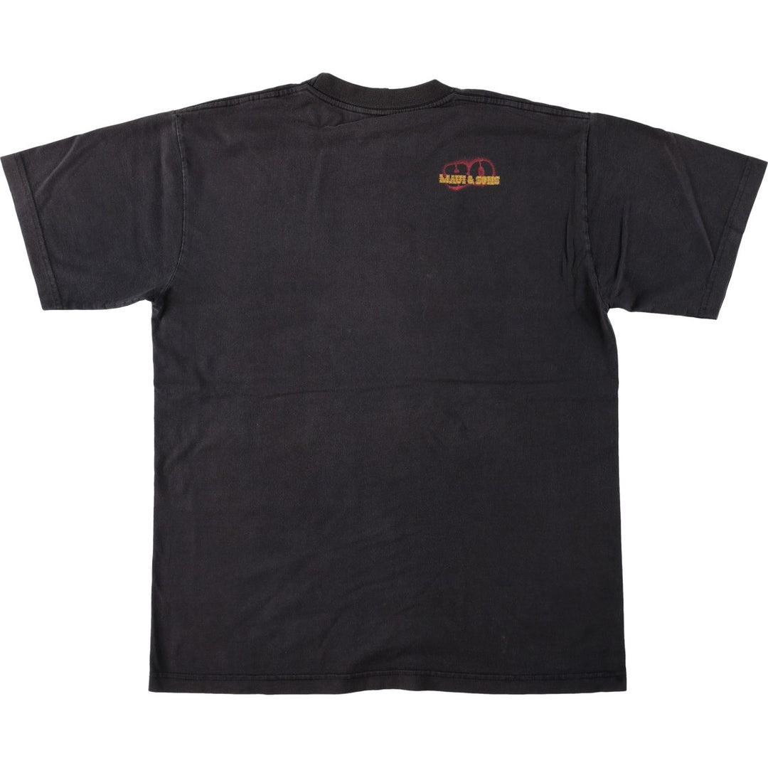2000'S MAUI and SONS Skull Pattern Surf Skate T-Shirt (Men's Size M) unclear black type Vintage Second Hand