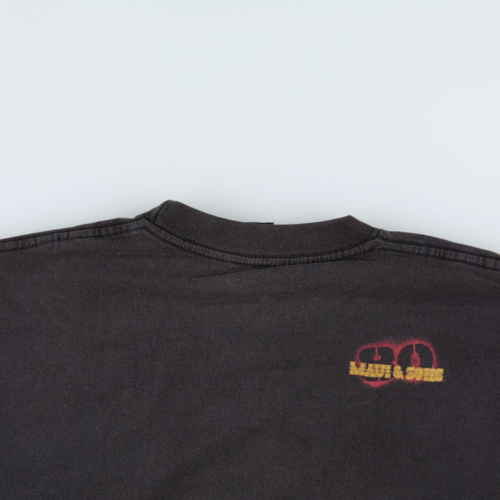 2000'S MAUI and SONS Skull Pattern Surf Skate T-Shirt (Men's Size M) unclear black type Vintage Second Hand