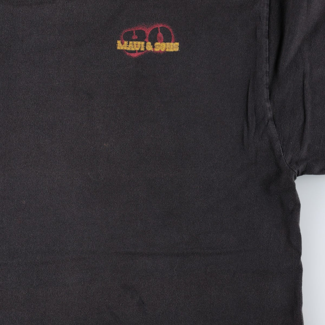2000'S MAUI and SONS Skull Pattern Surf Skate T-Shirt (Men's Size M) unclear black type Vintage Second Hand