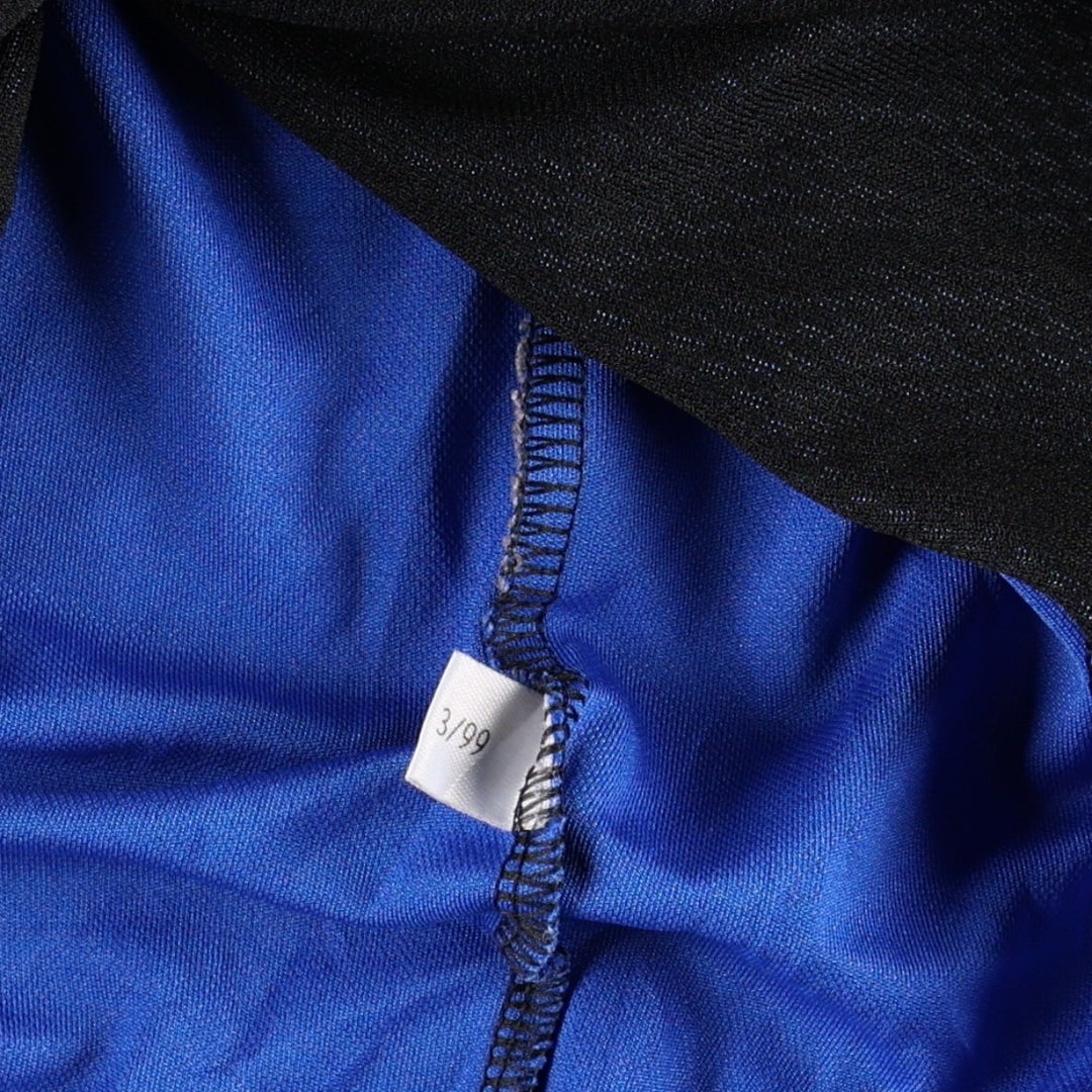 90'S Adidas mesh collared 3/4 sleeve soccer jersey game shirt, men's size XL equivalent, vintage. polyester blue type Vintage Second Hand