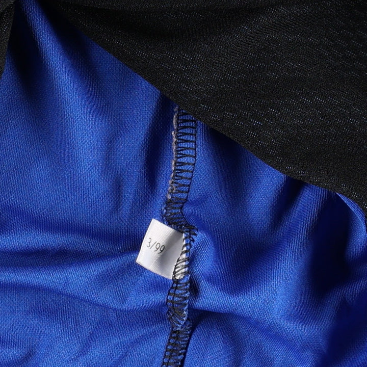 90'S Adidas mesh collared 3/4 sleeve soccer jersey game shirt, men's size XL equivalent, vintage. polyester blue type Vintage Second Hand