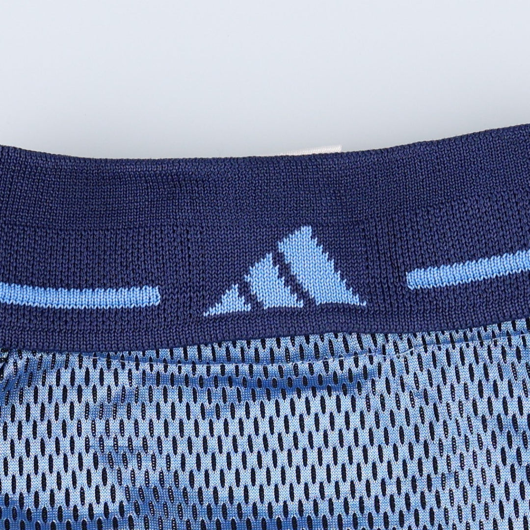 90'S Adidas mesh collared 3/4 sleeve soccer jersey game shirt, men's size XL equivalent, vintage. polyester blue type Vintage Second Hand