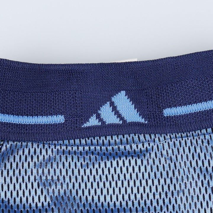 90'S Adidas mesh collared 3/4 sleeve soccer jersey game shirt, men's size XL equivalent, vintage. polyester blue type Vintage Second Hand