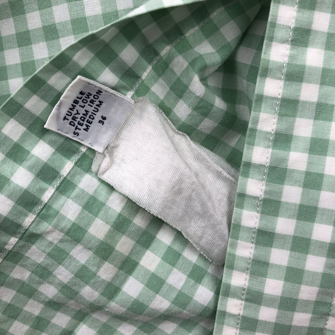 Ralph Lauren GOLF Polo Golf TILDEN Short-Sleeve Button-Down Check Shirt, Men's Size M (approx.) cotton green type Vintage Second Hand