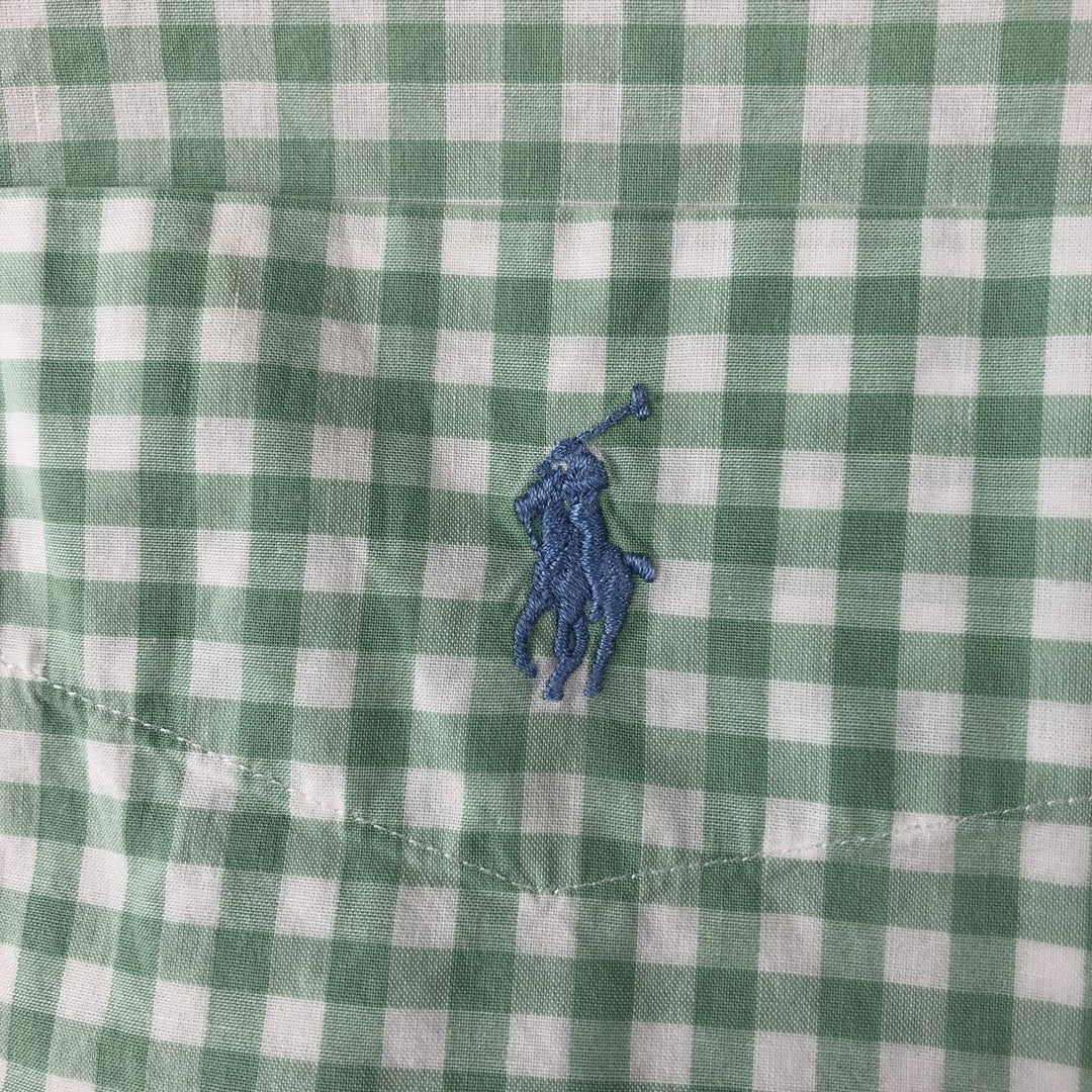 Ralph Lauren GOLF Polo Golf TILDEN Short-Sleeve Button-Down Check Shirt, Men's Size M (approx.) cotton green type Vintage Second Hand