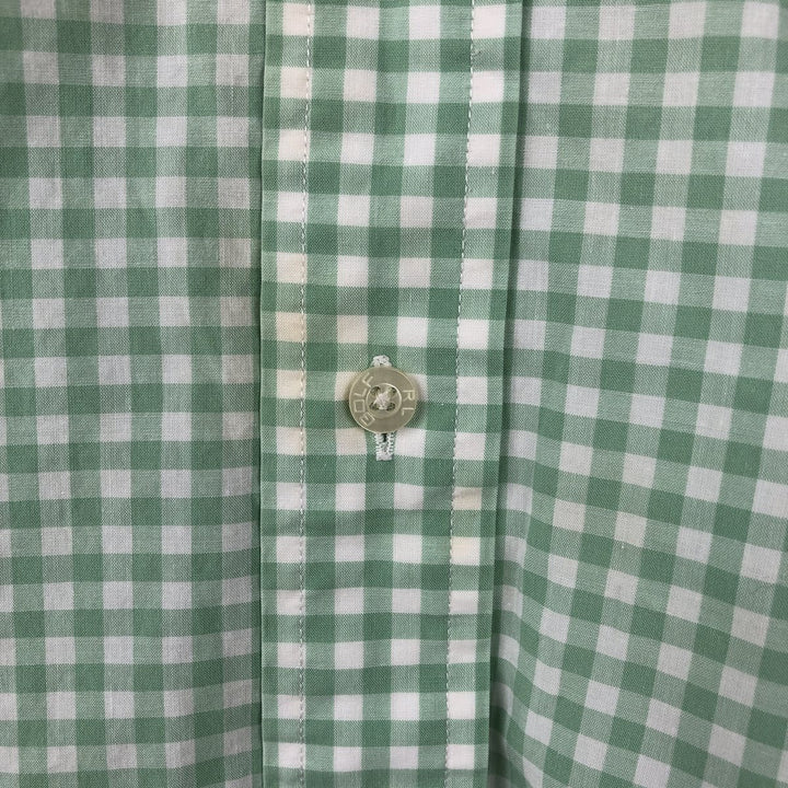 Ralph Lauren GOLF Polo Golf TILDEN Short-Sleeve Button-Down Check Shirt, Men's Size M (approx.) cotton green type Vintage Second Hand