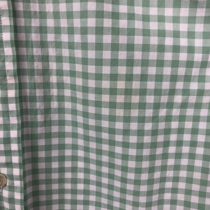 Ralph Lauren GOLF Polo Golf TILDEN Short-Sleeve Button-Down Check Shirt, Men's Size M (approx.) cotton green type Vintage Second Hand