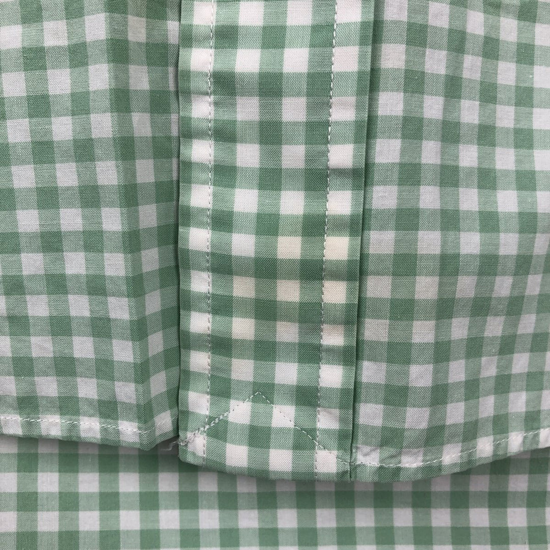 Ralph Lauren GOLF Polo Golf TILDEN Short-Sleeve Button-Down Check Shirt, Men's Size M (approx.) cotton green type Vintage Second Hand