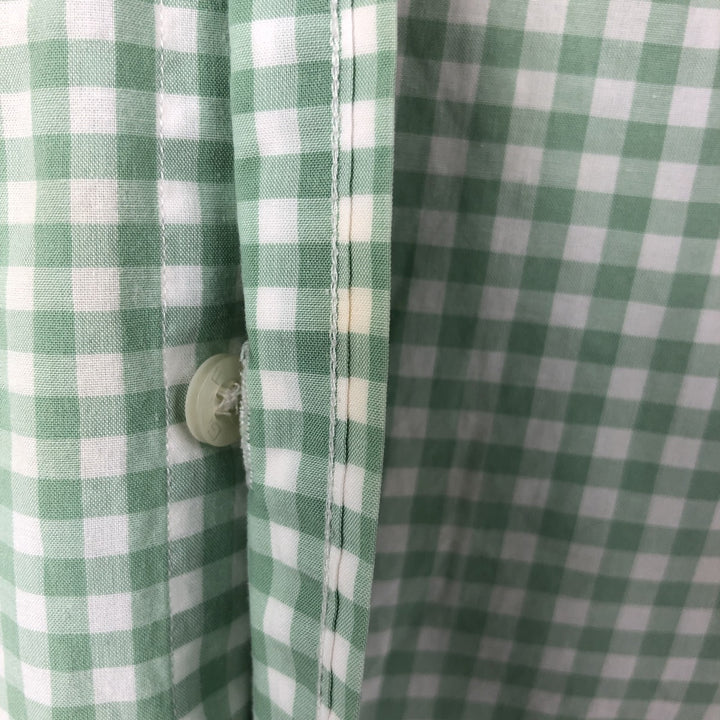 Ralph Lauren GOLF Polo Golf TILDEN Short-Sleeve Button-Down Check Shirt, Men's Size M (approx.) cotton green type Vintage Second Hand