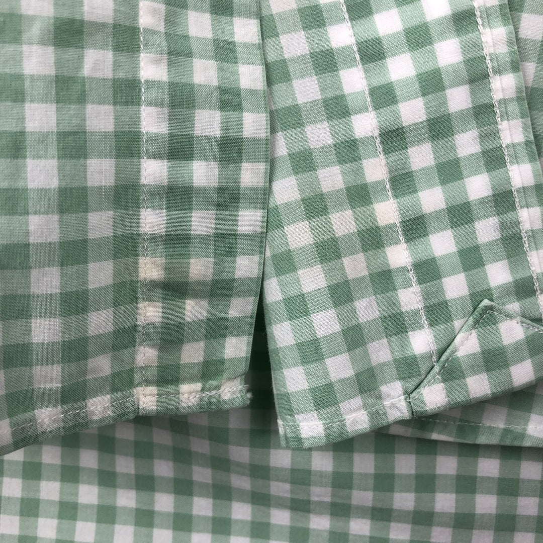 Ralph Lauren GOLF Polo Golf TILDEN Short-Sleeve Button-Down Check Shirt, Men's Size M (approx.) cotton green type Vintage Second Hand