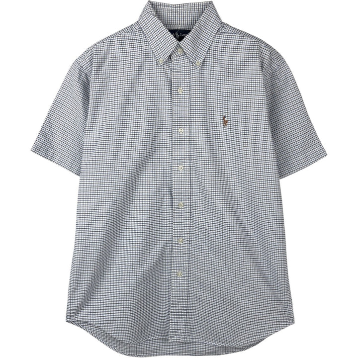 Ralph Lauren BLAKE long sleeve button down check shirt, men's size M cotton blue type Vintage Second Hand