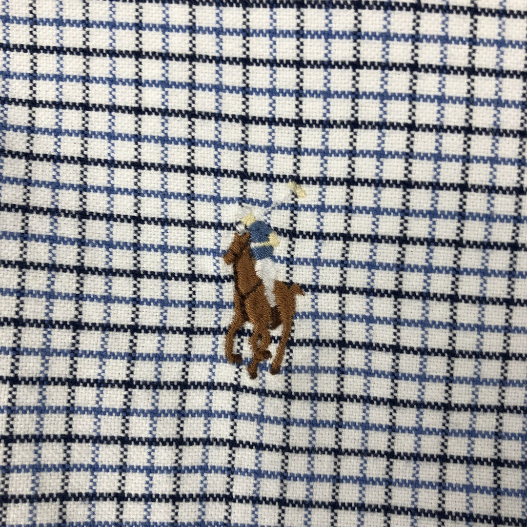 Ralph Lauren BLAKE long sleeve button down check shirt, men's size M cotton blue type Vintage Second Hand