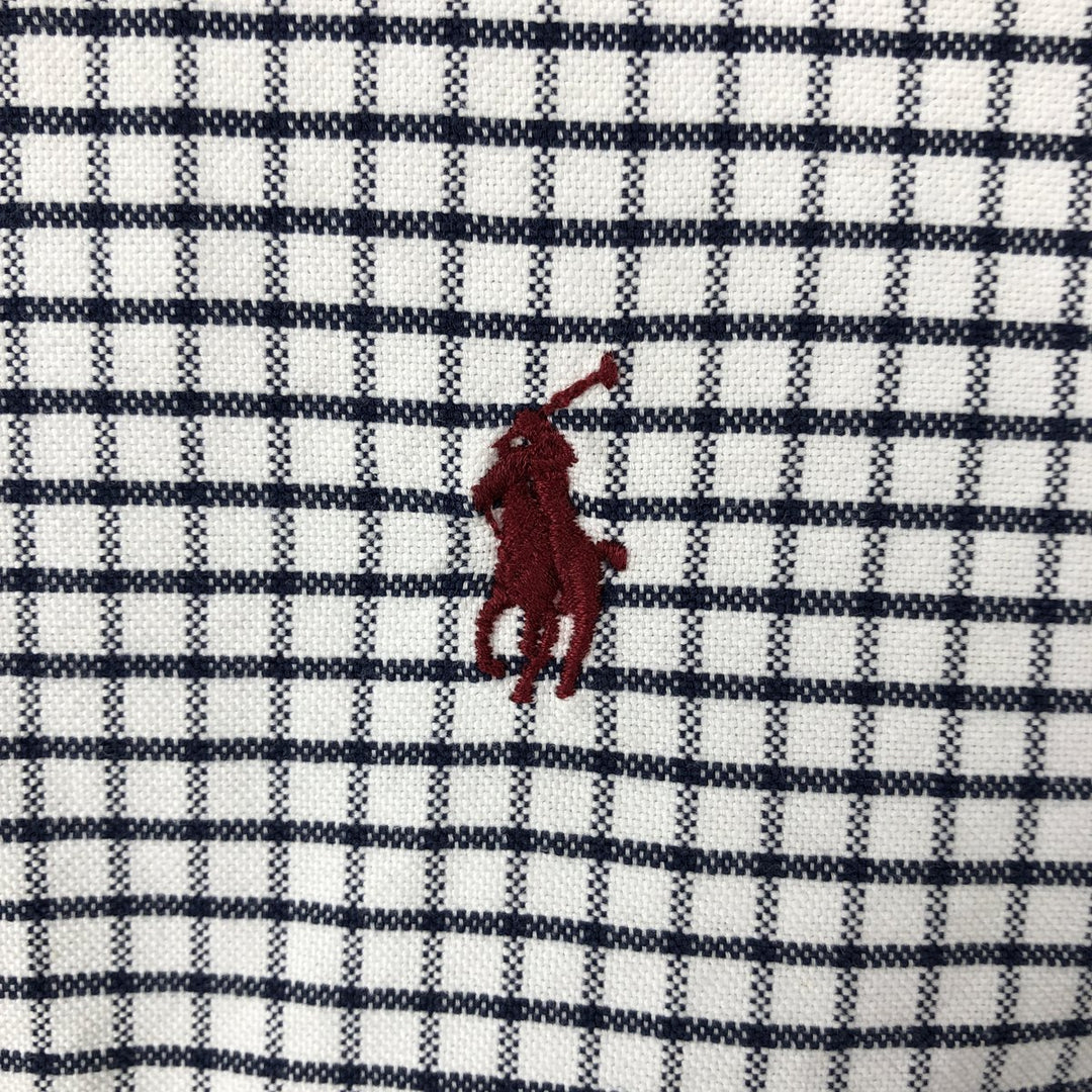 Ralph Lauren Classic Fit Short Sleeve Button Down Check Shirt Men's XL cotton white type Vintage Second Hand