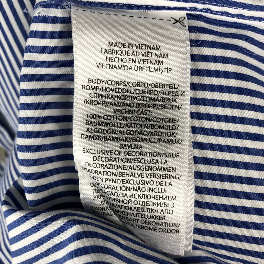 Ralph Lauren Classic Fit Short Sleeve Button Down Striped Shirt Men's M cotton blue type Vintage Second Hand