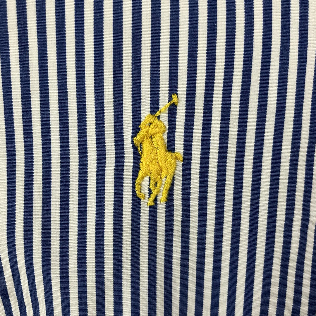 Ralph Lauren Classic Fit Short Sleeve Button Down Striped Shirt Men's M cotton blue type Vintage Second Hand