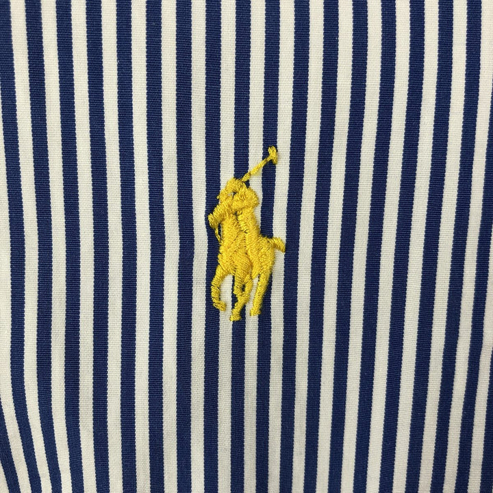 Ralph Lauren Classic Fit Short Sleeve Button Down Striped Shirt Men's M cotton blue type Vintage Second Hand