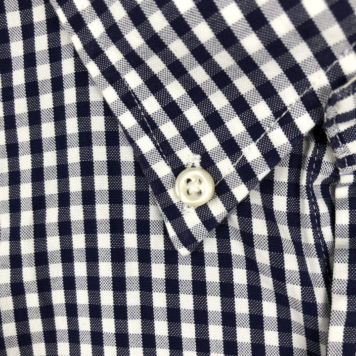 Ralph Lauren Gingham Check Short Sleeve Button Down Check Shirt Men's XL cotton navy blue type Vintage Second Hand