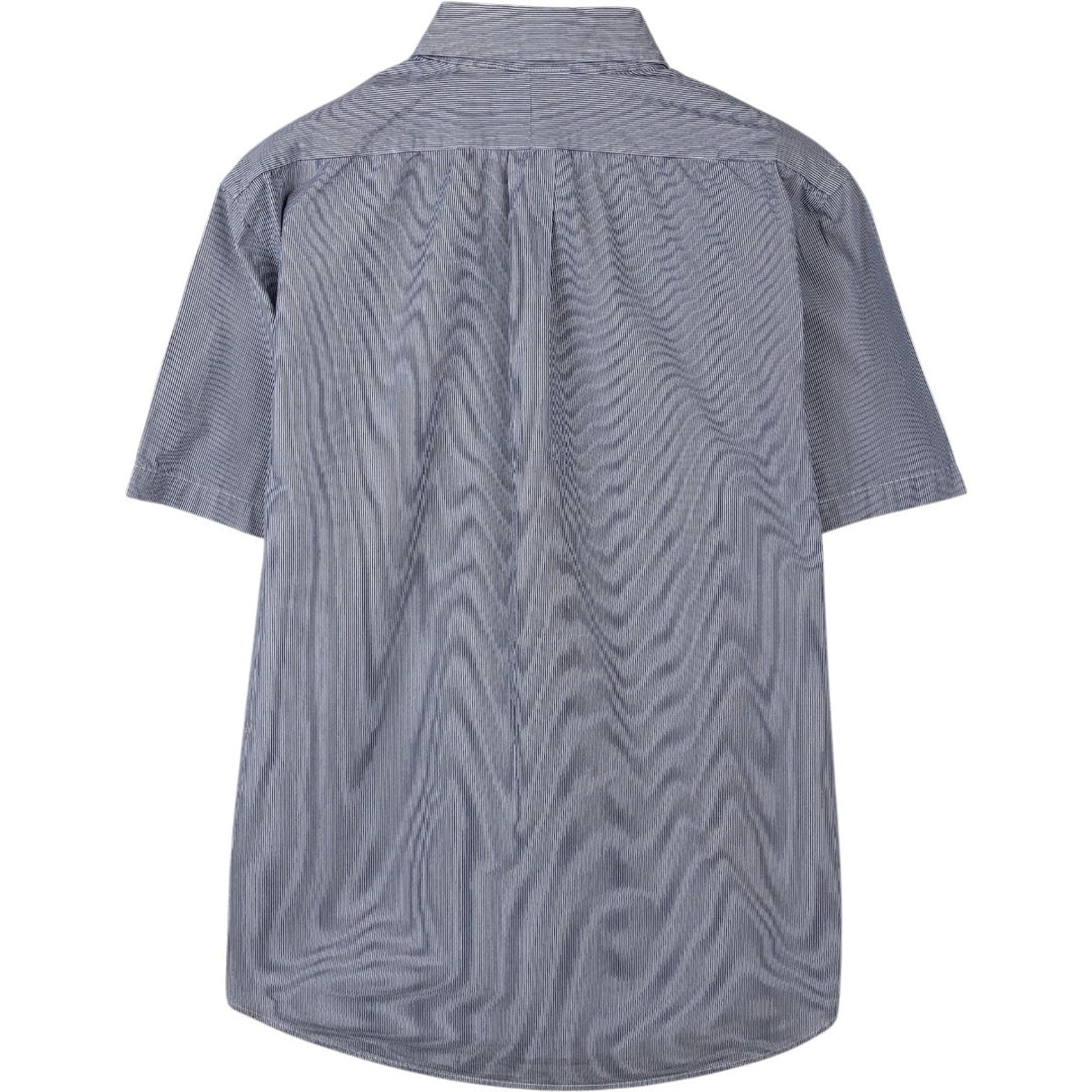 Ralph Lauren CUSTOM FIT short sleeve button down striped shirt men's size M cotton blue type Vintage Second Hand