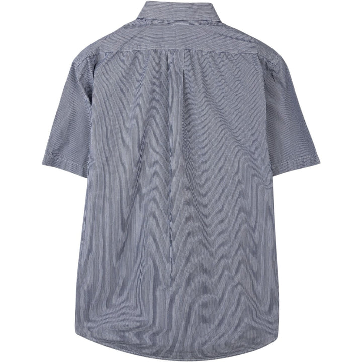 Ralph Lauren CUSTOM FIT short sleeve button down striped shirt men's size M cotton blue type Vintage Second Hand