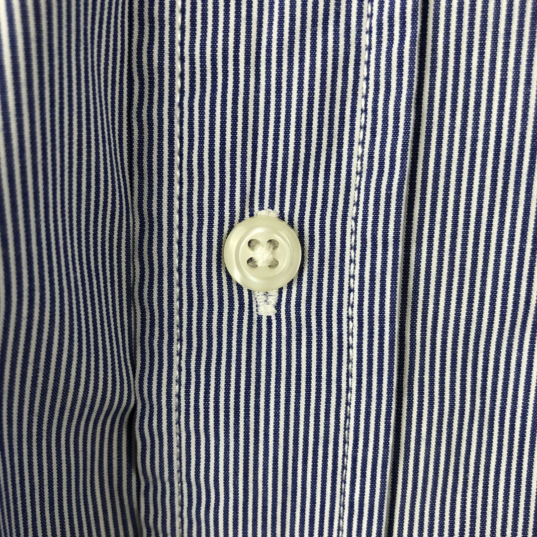 Ralph Lauren CUSTOM FIT short sleeve button down striped shirt men's size M cotton blue type Vintage Second Hand