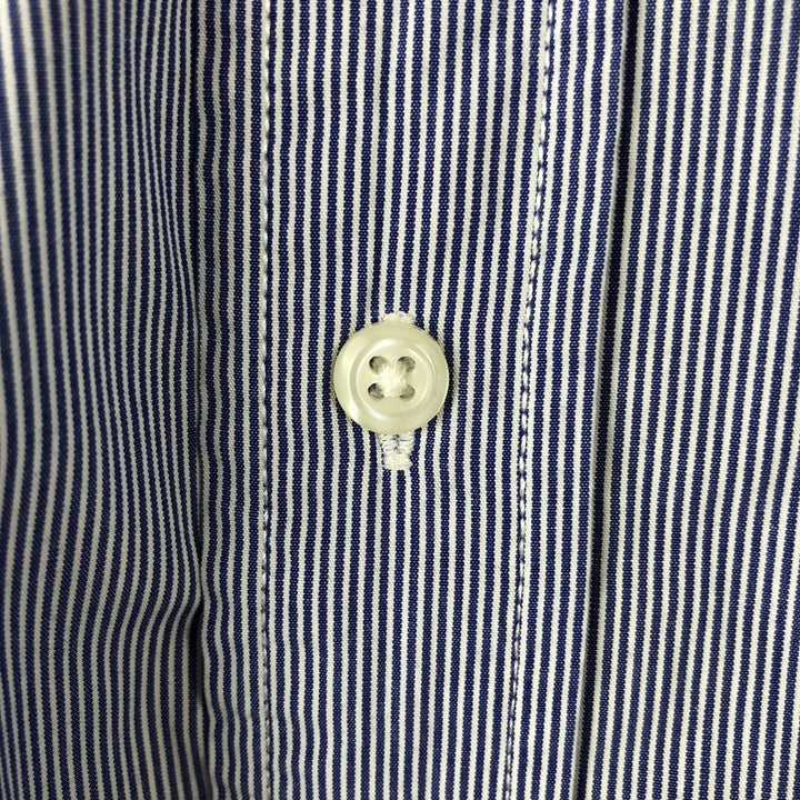 Ralph Lauren CUSTOM FIT short sleeve button down striped shirt men's size M cotton blue type Vintage Second Hand