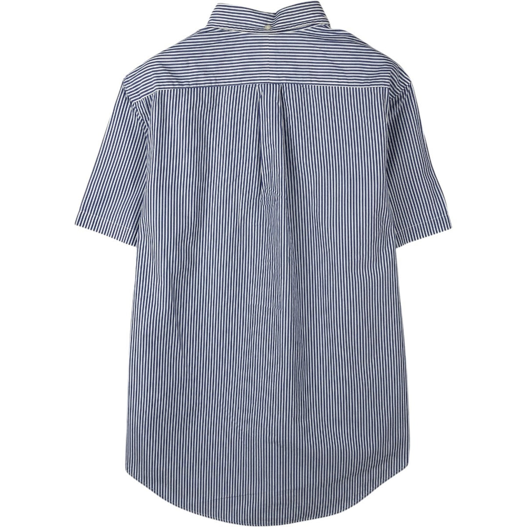 Ralph Lauren CUSTOM FIT short sleeve button down striped shirt men's size M cotton blue type Vintage Second Hand