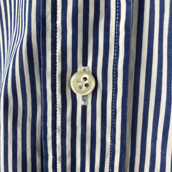 Ralph Lauren CUSTOM FIT short sleeve button down striped shirt men's size M cotton blue type Vintage Second Hand