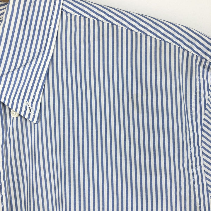 Ralph Lauren CUSTOM FIT short sleeve button down striped shirt men's size L cotton Blue type light blue Vintage Second Hand