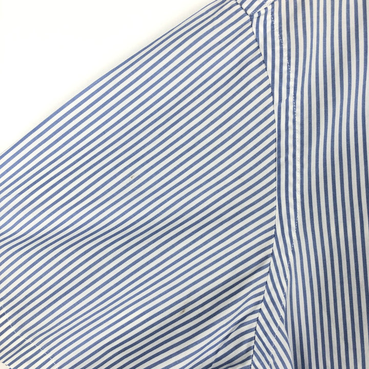Ralph Lauren CUSTOM FIT short sleeve button down striped shirt men's size L cotton Blue type light blue Vintage Second Hand