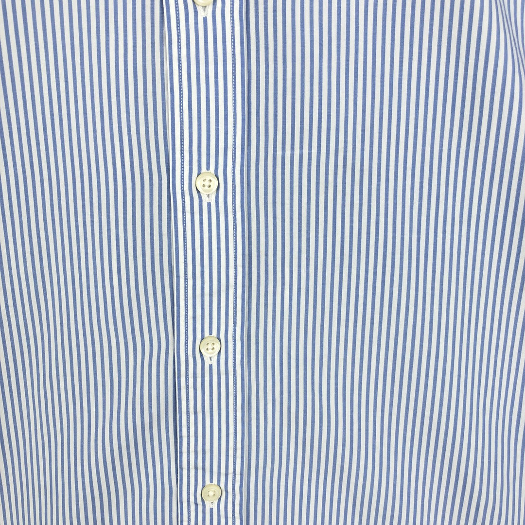 Ralph Lauren CUSTOM FIT short sleeve button down striped shirt men's size L cotton Blue type light blue Vintage Second Hand