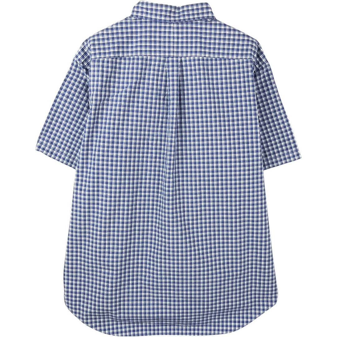 Ralph Lauren short sleeve button down check shirt, men's XL size cotton blue type Vintage Second Hand