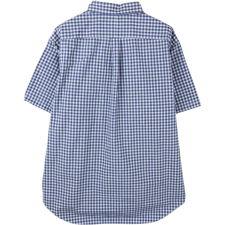 Ralph Lauren short sleeve button down check shirt, men's XL size cotton blue type Vintage Second Hand