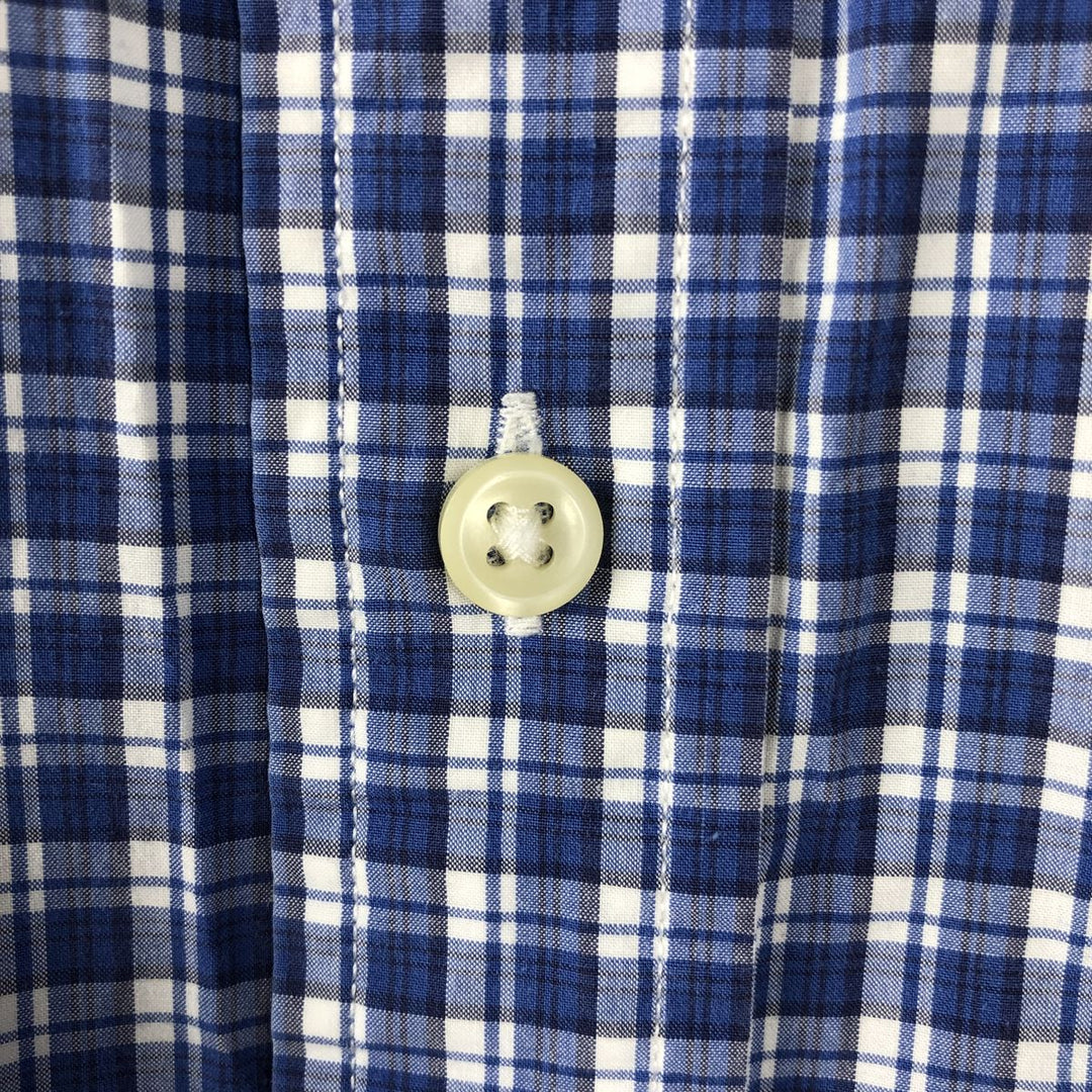 Ralph Lauren short sleeve button down check shirt, men's XL size cotton blue type Vintage Second Hand