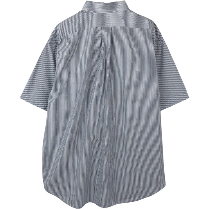 Ralph Lauren BLAKE Short-Sleeve Button-Down Striped Shirt, Men's Size XL (approx.) cotton blue type Vintage Second Hand