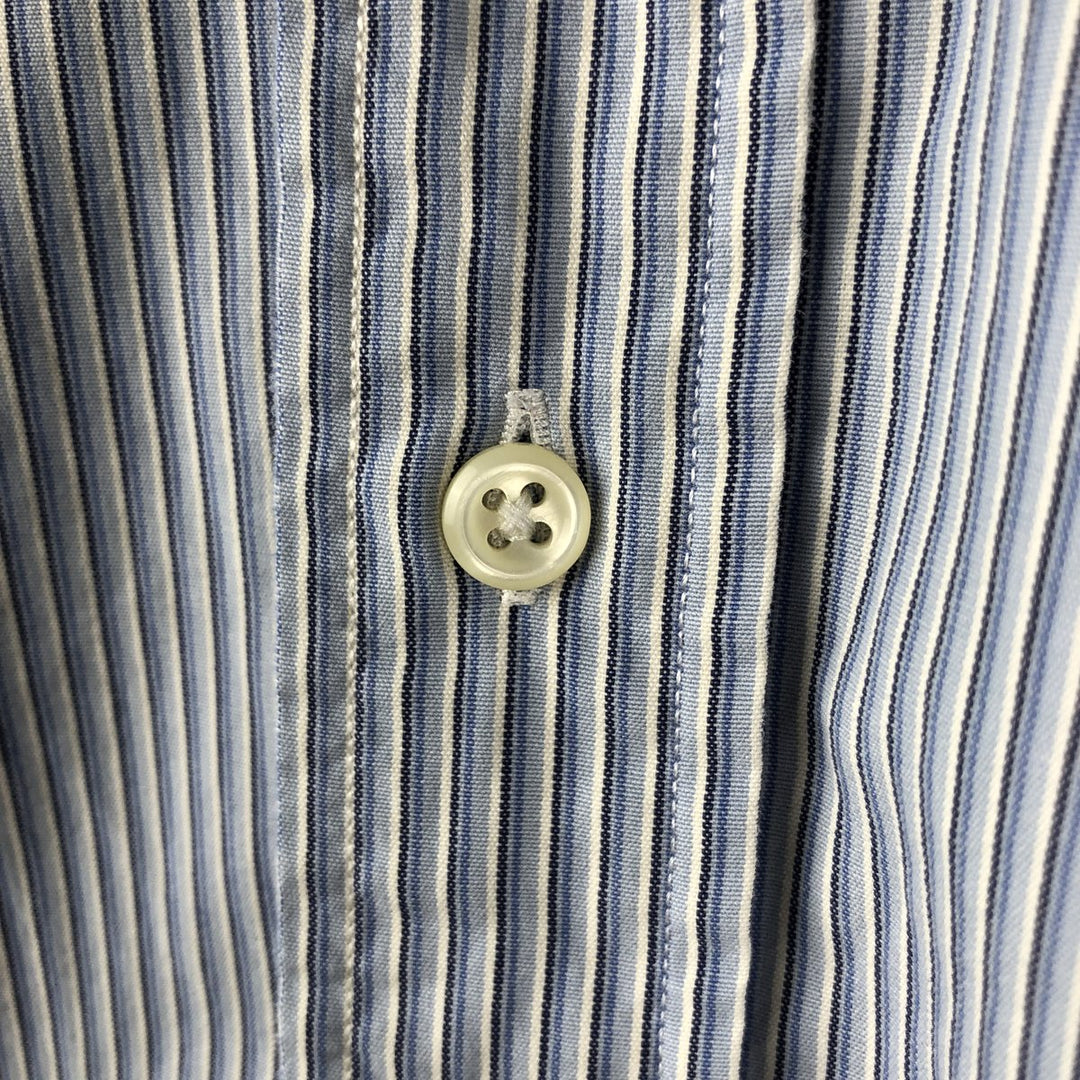 Ralph Lauren BLAKE Short-Sleeve Button-Down Striped Shirt, Men's Size XL (approx.) cotton blue type Vintage Second Hand