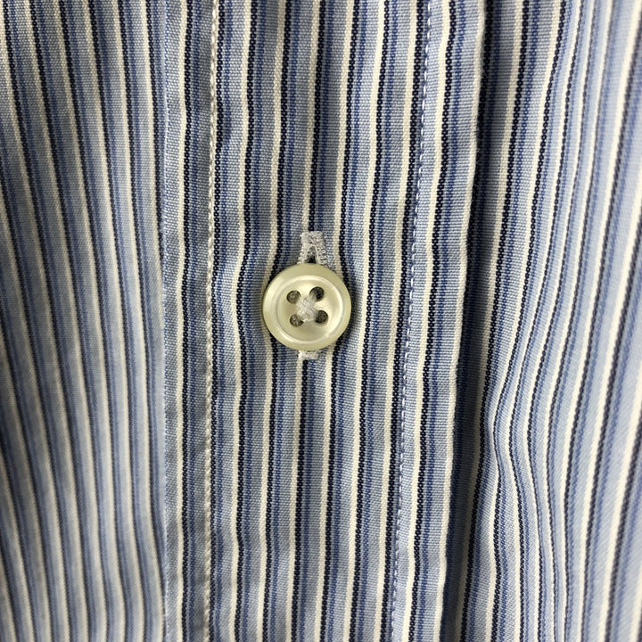 Ralph Lauren BLAKE Short-Sleeve Button-Down Striped Shirt, Men's Size XL (approx.) cotton blue type Vintage Second Hand